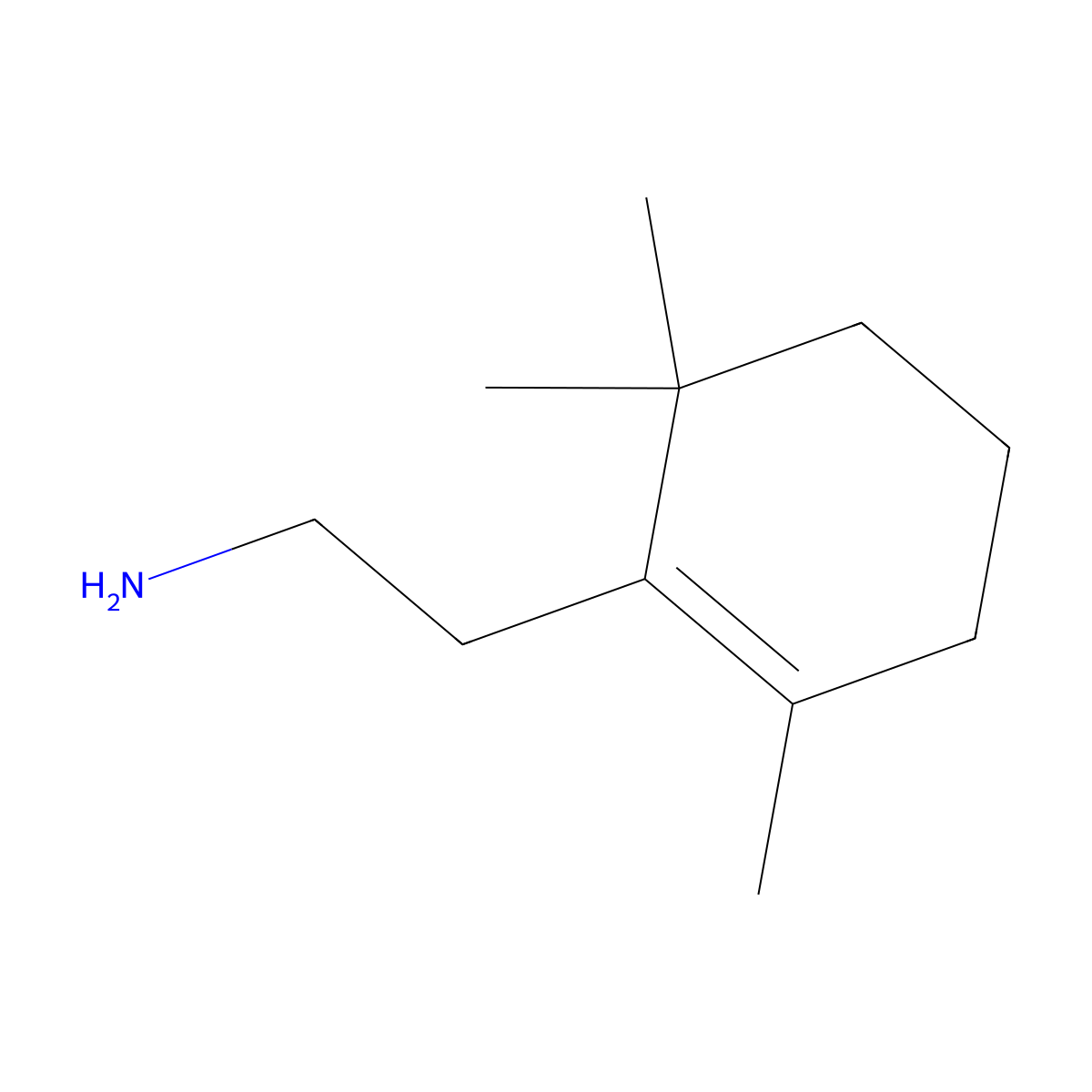 2-(2,6,6-Trimethylcyclohex-1-en-1-yl)ethan-1-amine molecular structure, CAS 1000508-89-3