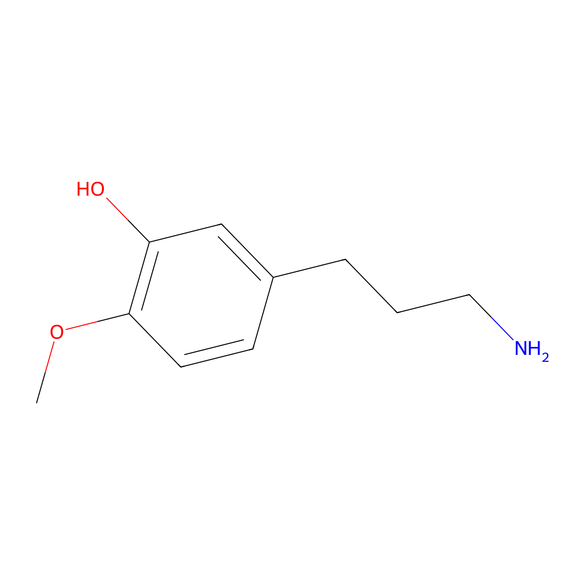 5-(3-Aminopropyl)-2-methoxyphenol molecular structure, CAS 1000510-35-9