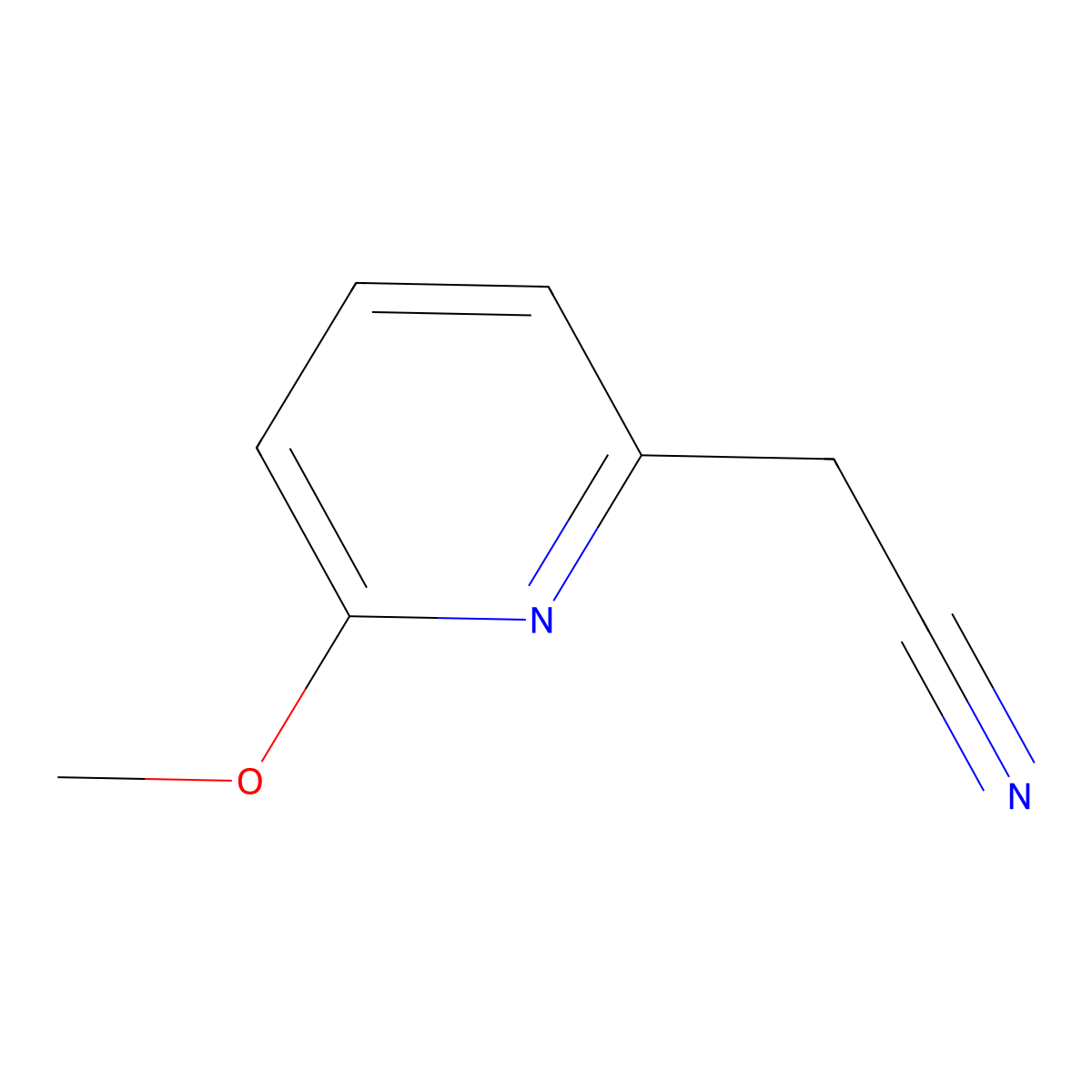 2-(6-Methoxypyridin-2-yl)acetonitrile molecular structure, CAS 1000512-48-0