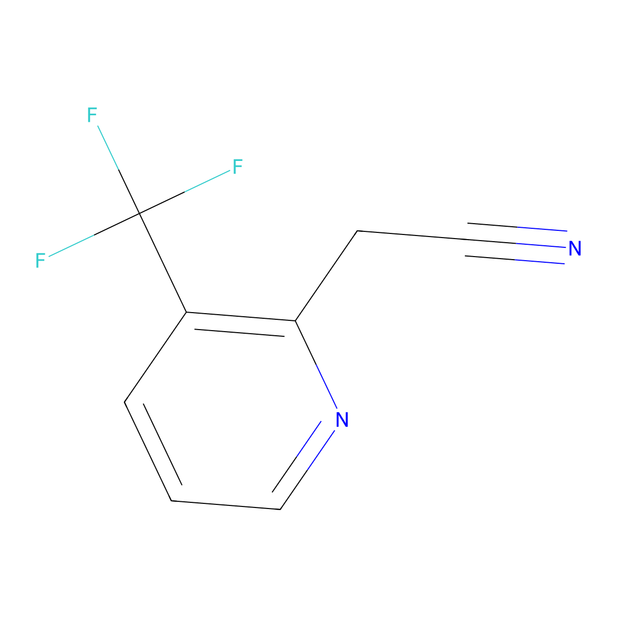 2-(3-(Trifluoromethyl)pyridin-2-yl)acetonitrile molecular structure, CAS 1000512-60-6