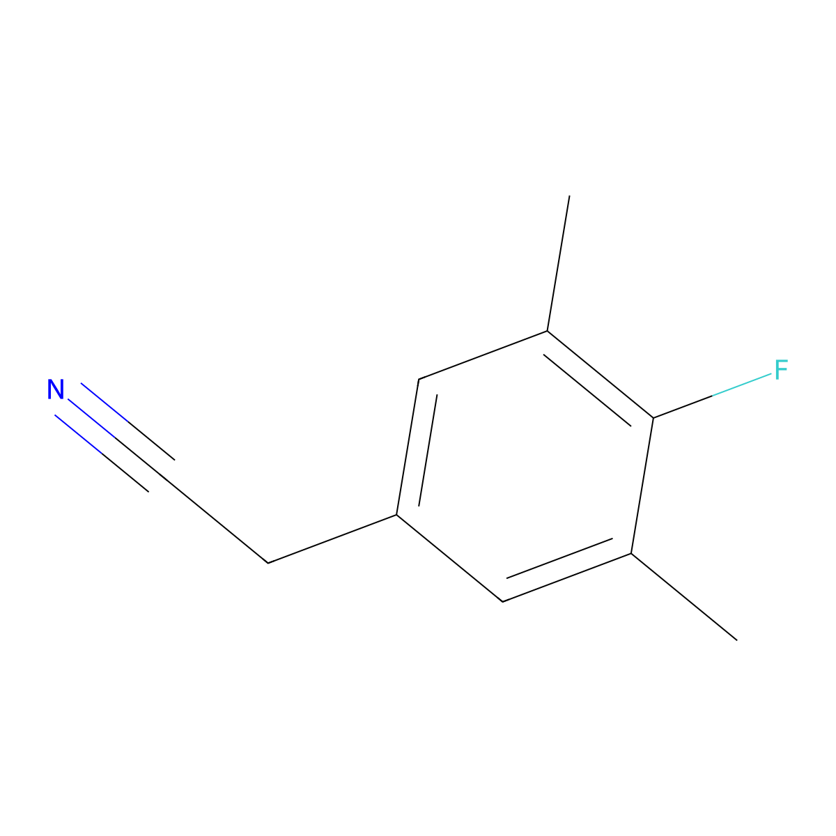 4-Fluoro-3,5-dimethylphenylacetonitrile molecular structure, CAS 1000513-61-0
