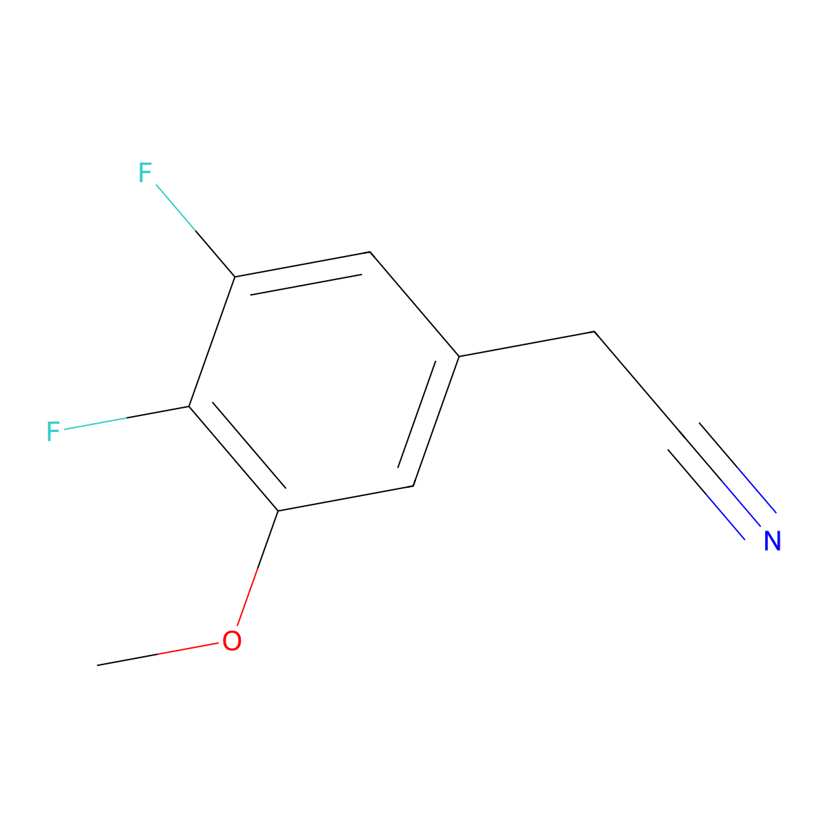 2-(3,4-Difluoro-5-methoxyphenyl)acetonitrile molecular structure, CAS 1000513-65-4