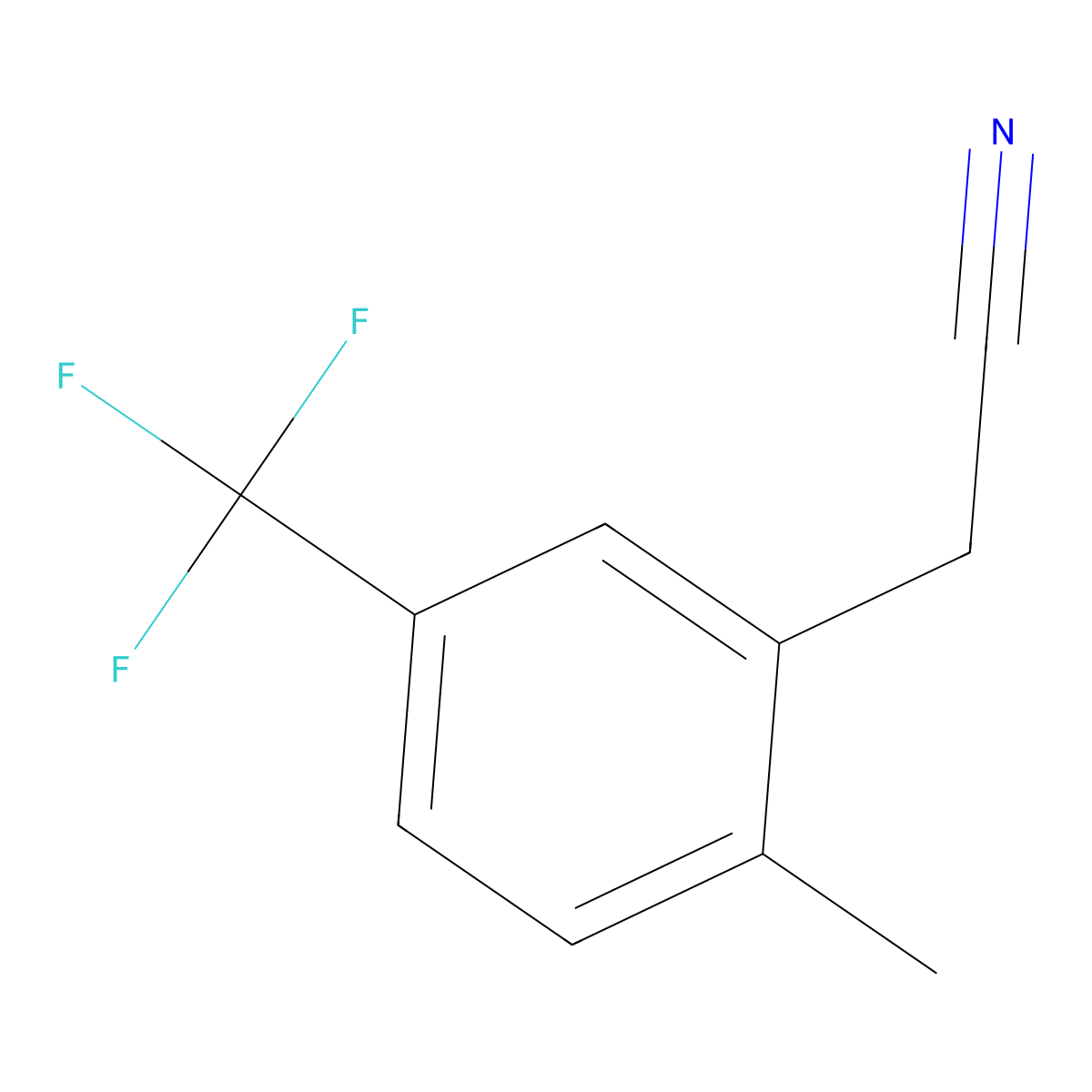 2-Methyl-5-(trifluoromethyl)phenylacetonitrile molecular structure, CAS 1000513-69-8