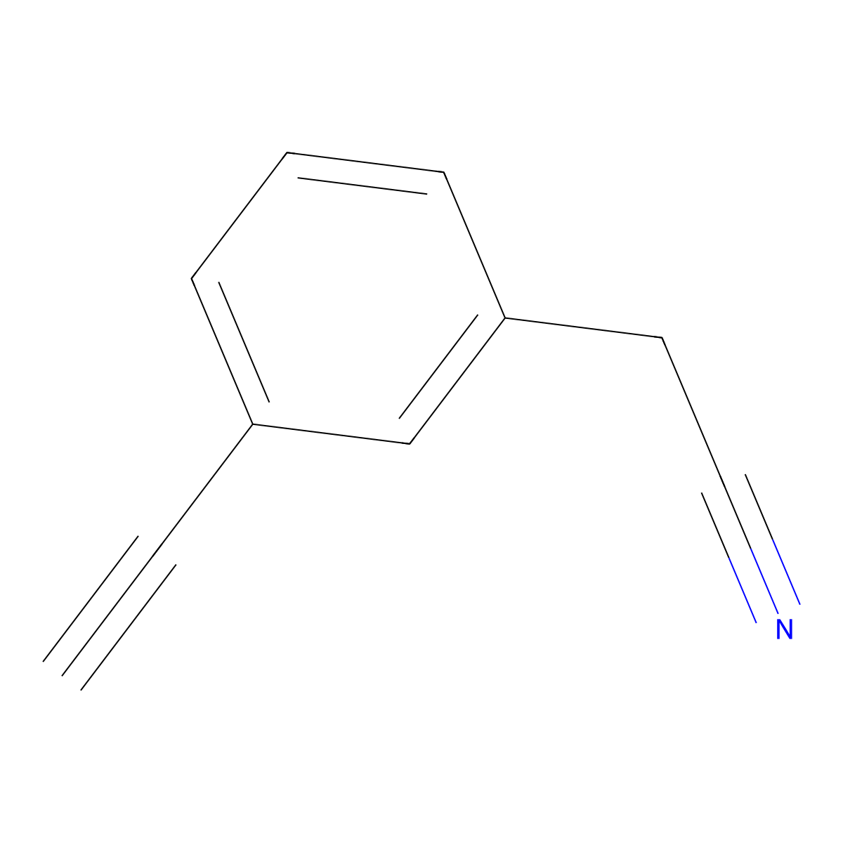 2-(3-Ethynylphenyl)acetonitrile molecular structure, CAS 1000514-27-1