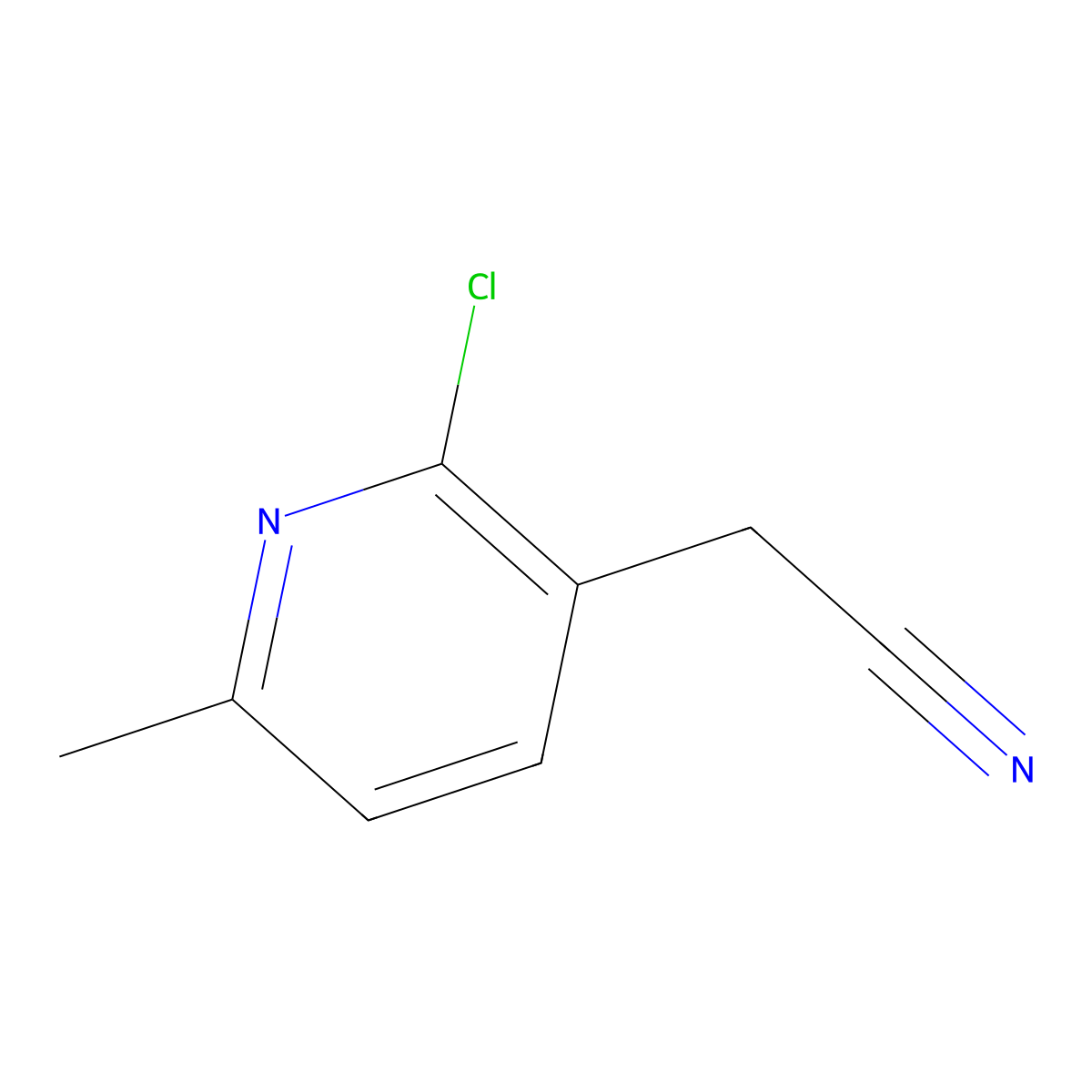 2-(2-Chloro-6-methylpyridin-3-yl)acetonitrile molecular structure, CAS 1000514-91-9