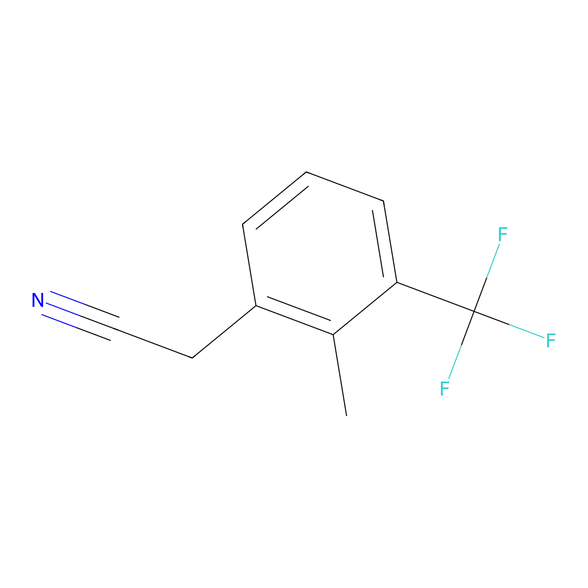 2-Methyl-3-(trifluoromethyl)phenylacetonitrile molecular structure, CAS 1000515-00-3