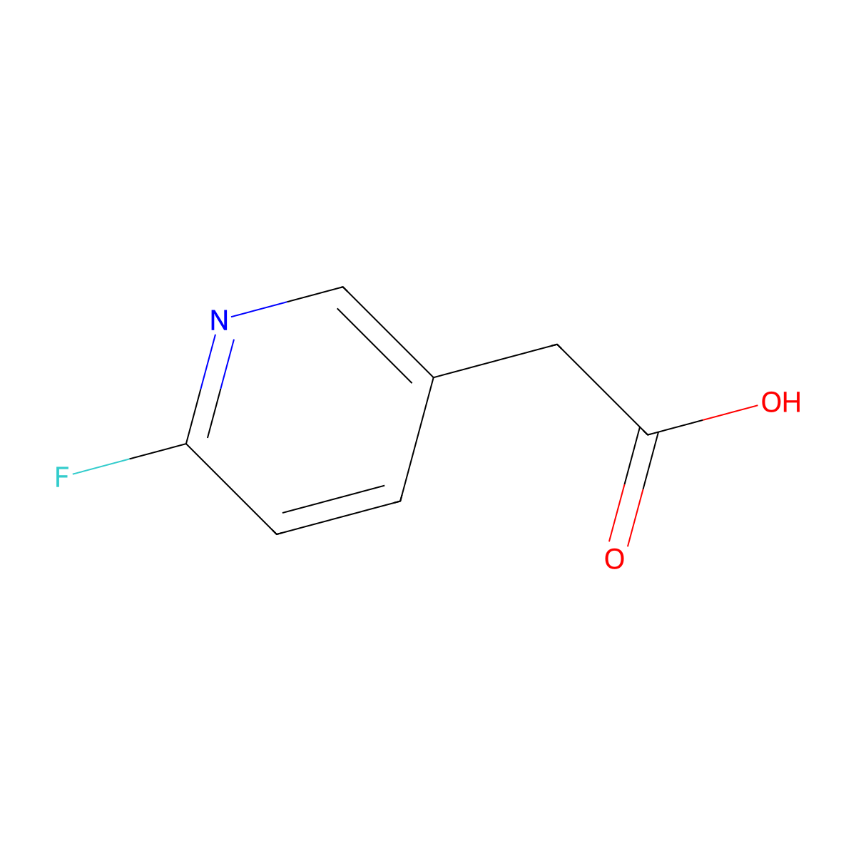 2-(6-Fluoropyridin-3-yl)acetic acid molecular structure, CAS 1000516-02-8
