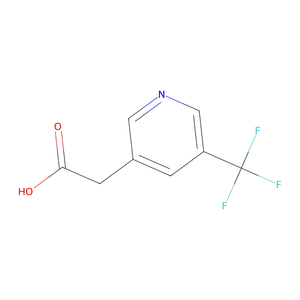 2-(5-(Trifluoromethyl)pyridin-3-yl)acetic acid molecular structure, CAS 1000516-17-5