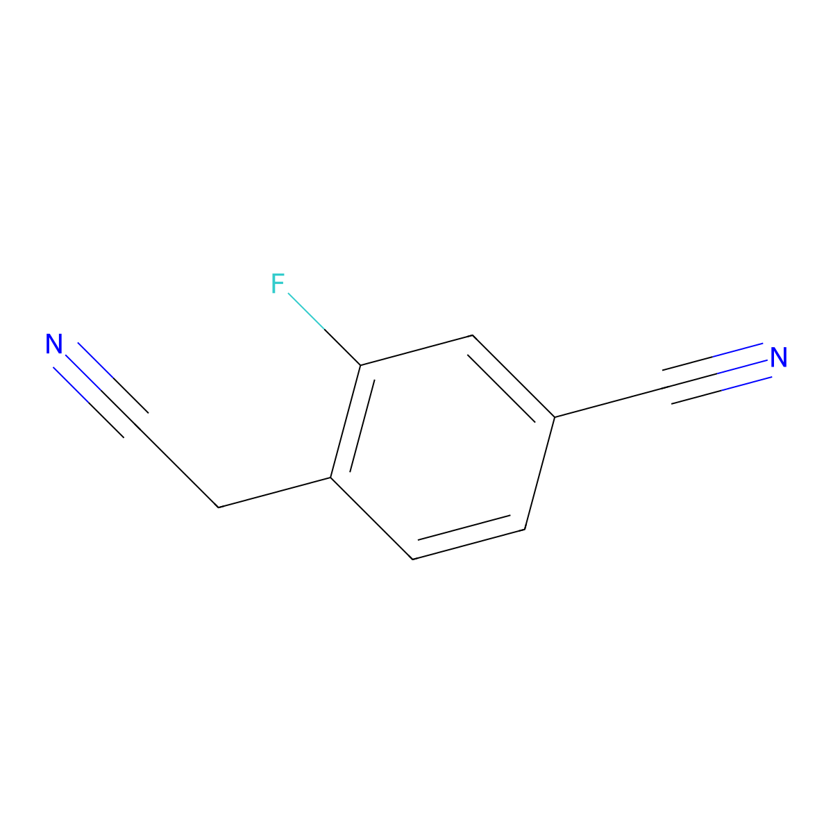 4-(Cyanomethyl)-3-fluorobenzonitrile molecular structure, CAS 1000516-58-4