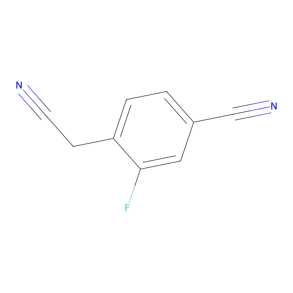 4-(Cyanomethyl)-3-fluorobenzonitrile molecular structure, CAS 1000516-58-4