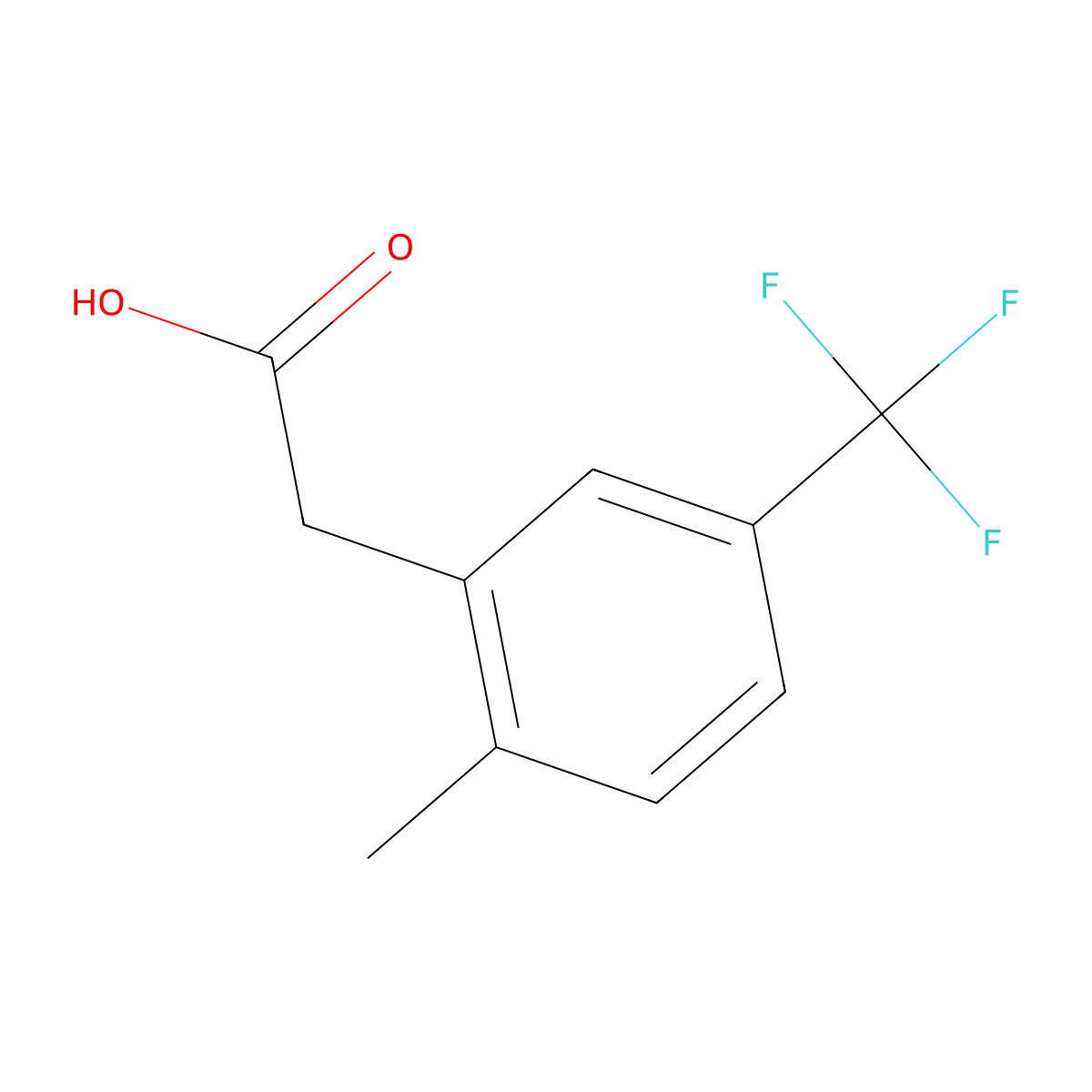 2-Methyl-5-(trifluoromethyl)phenylacetic acid molecular structure, CAS 1000517-01-0