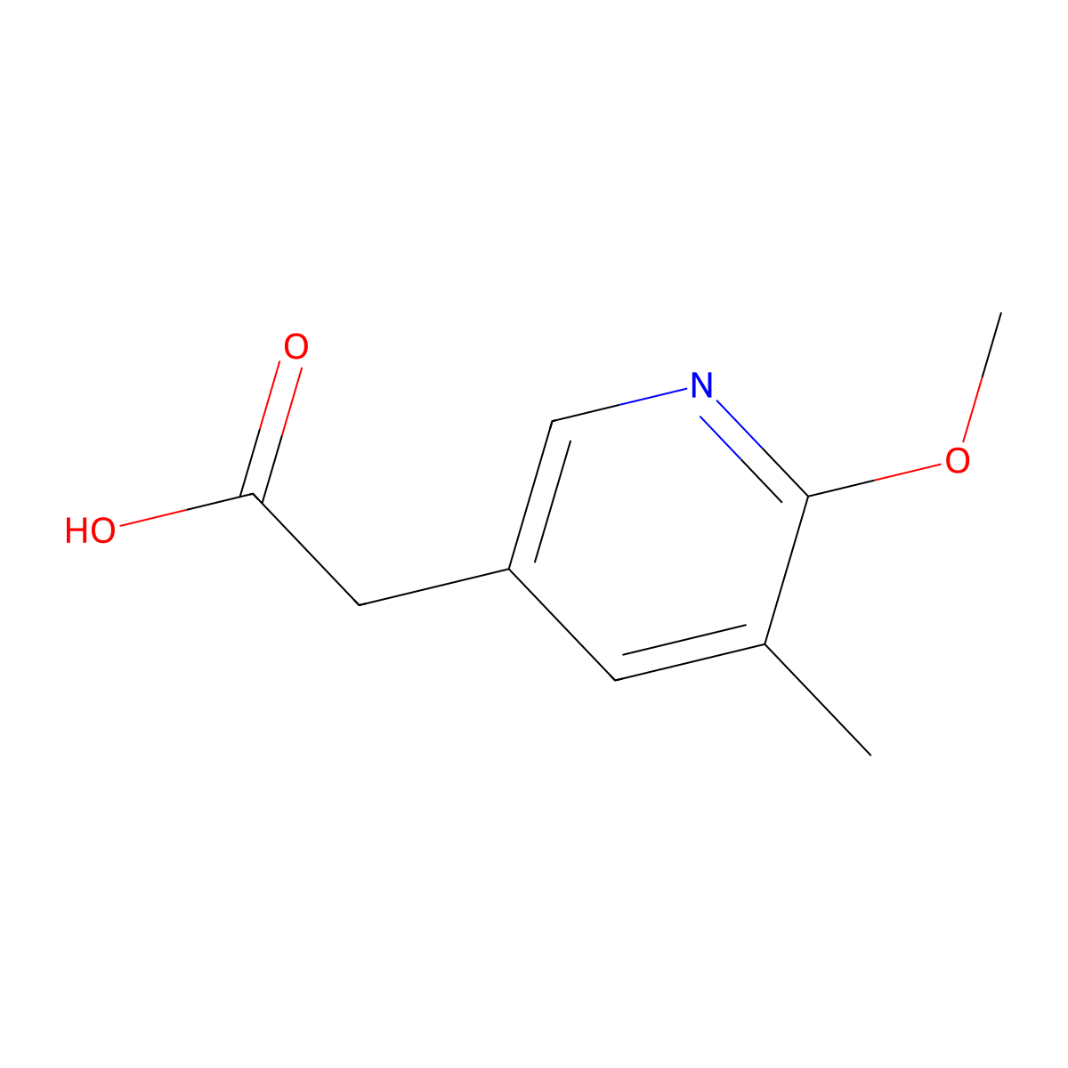 2-(6-Methoxy-5-methylpyridin-3-yl)acetic acid molecular structure, CAS 1000517-65-6