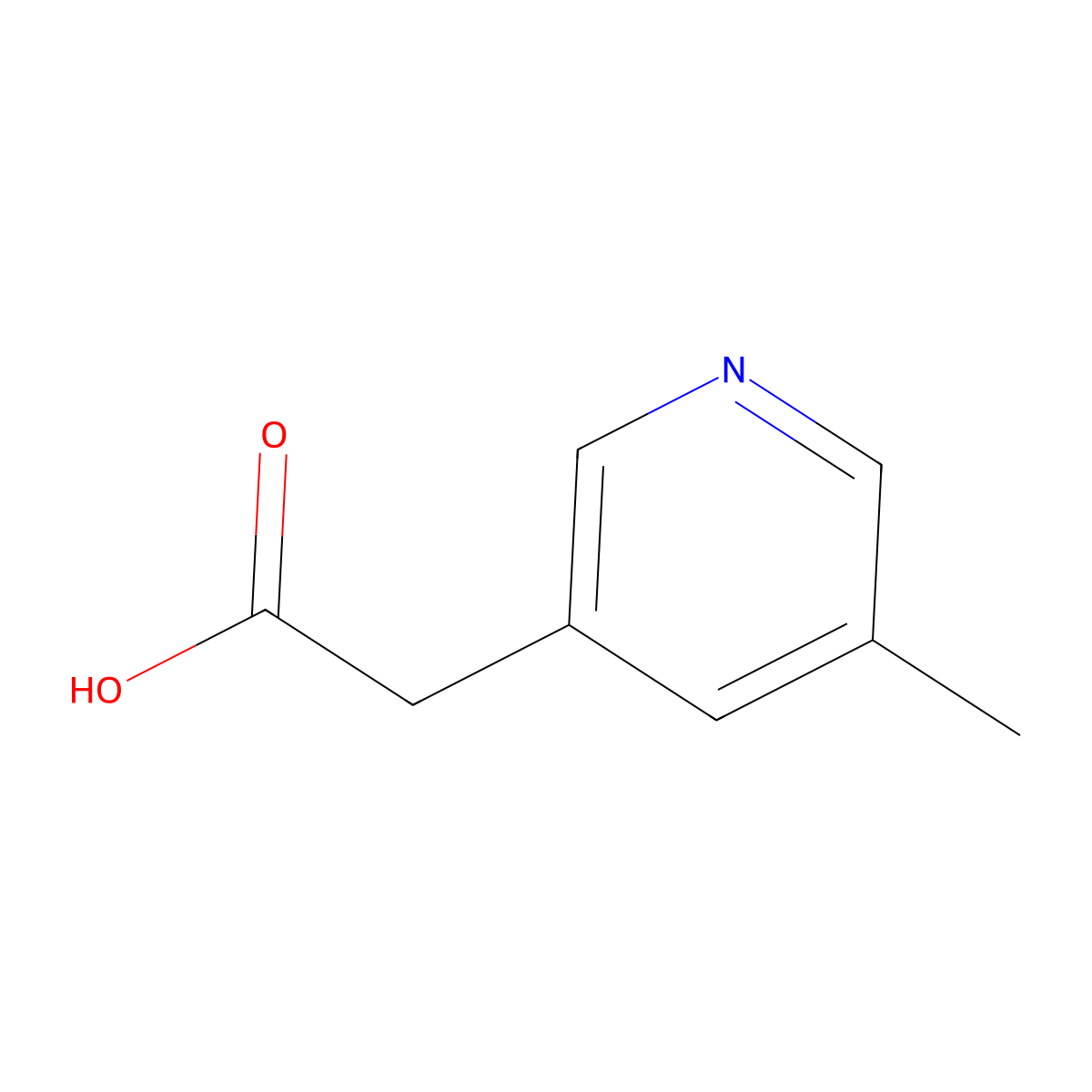 2-(5-Methylpyridin-3-yl)acetic acid molecular structure, CAS 1000518-77-3