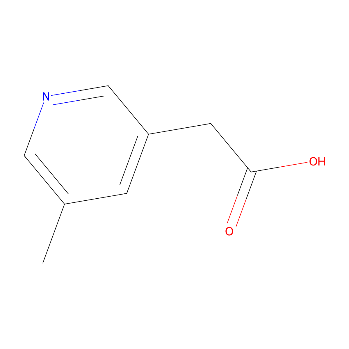 2-(5-Methylpyridin-3-yl)acetic acid molecular structure, CAS 1000518-77-3