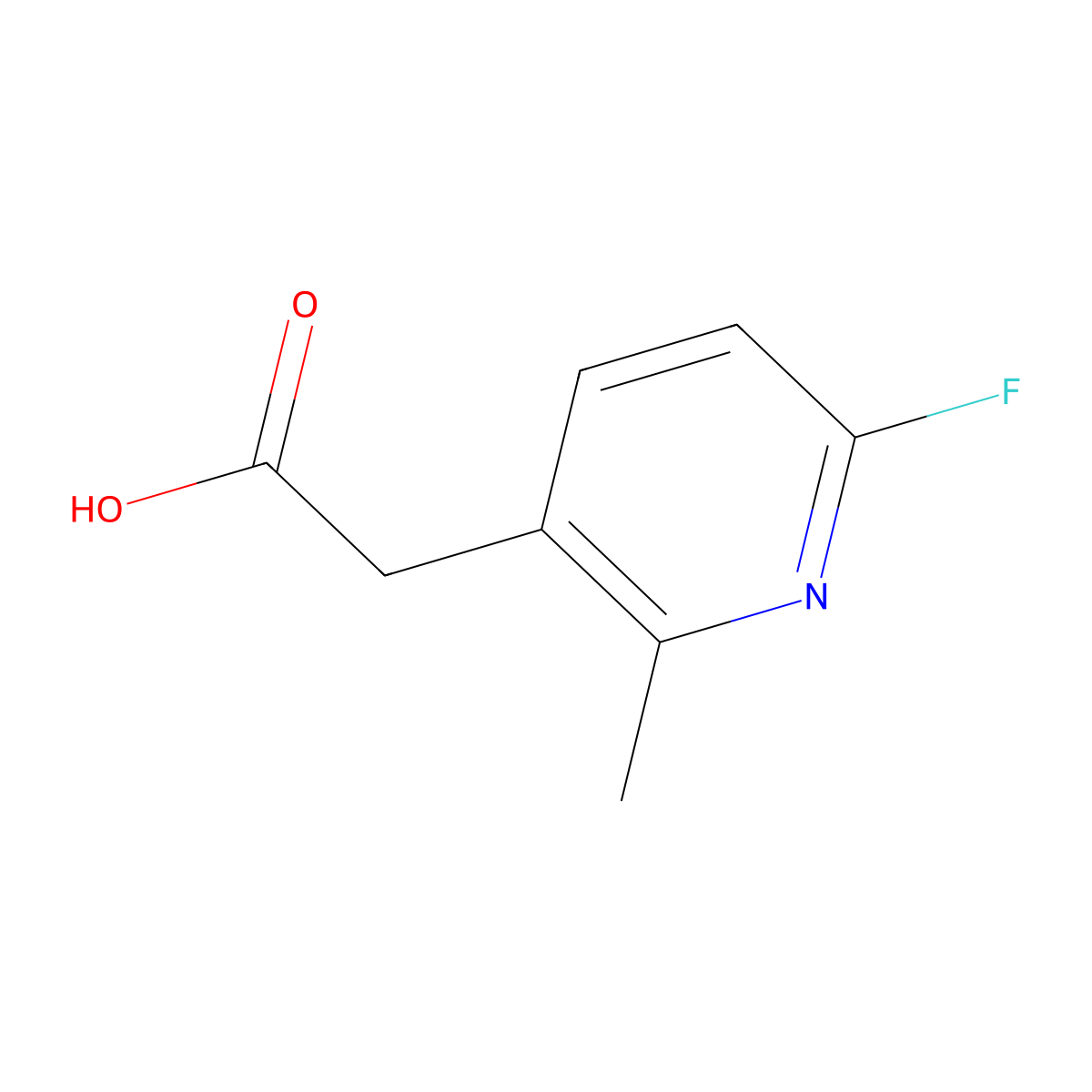 2-(6-Fluoro-2-methylpyridin-3-yl)acetic acid molecular structure, CAS 1000518-81-9