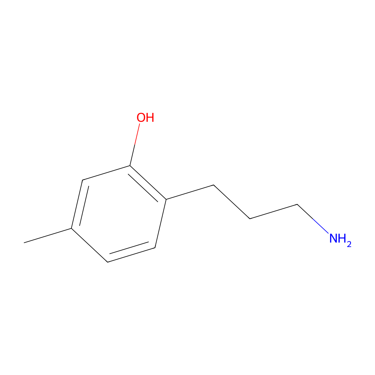 2-(3-Aminopropyl)-5-methylphenol molecular structure, CAS 1000519-95-8
