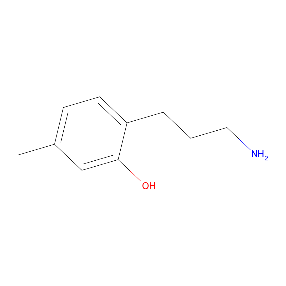 2-(3-Aminopropyl)-5-methylphenol molecular structure, CAS 1000519-95-8
