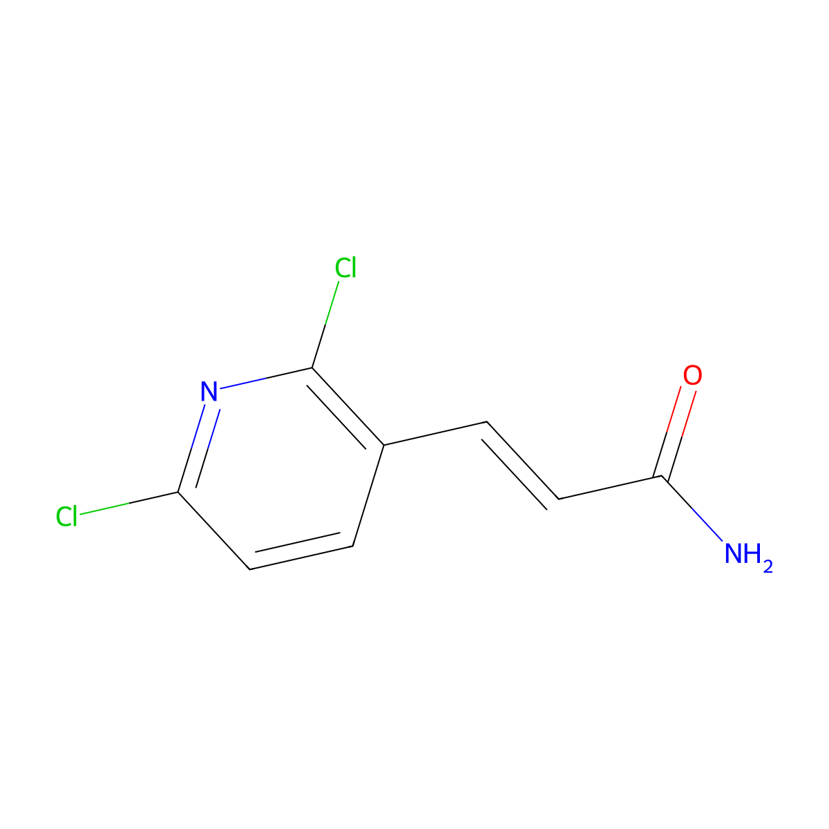 (2E)-3-(2,6-DIchloropyridin-3-yl)prop-2-enamide molecular structure, CAS 1000519-96-9