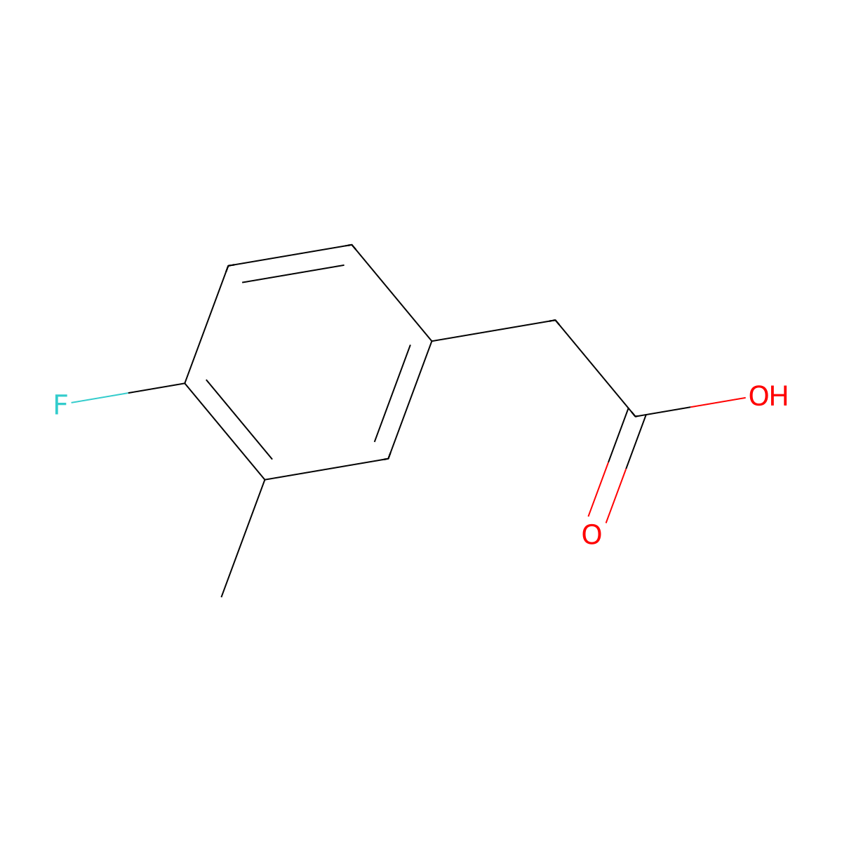 (4-Fluoro-3-methylphenyl)acetic acid molecular structure, CAS 1000520-92-2