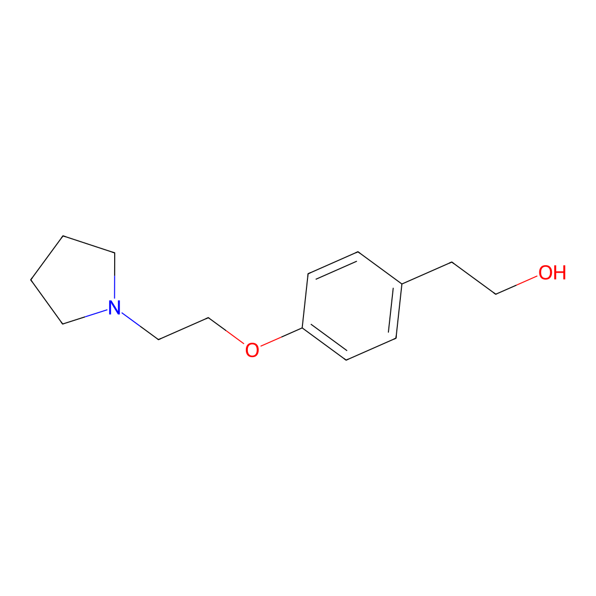 4-(2-N,N-Pyrrolidinoethoxy)phenethyl alcohol molecular structure, CAS 1000521-18-5
