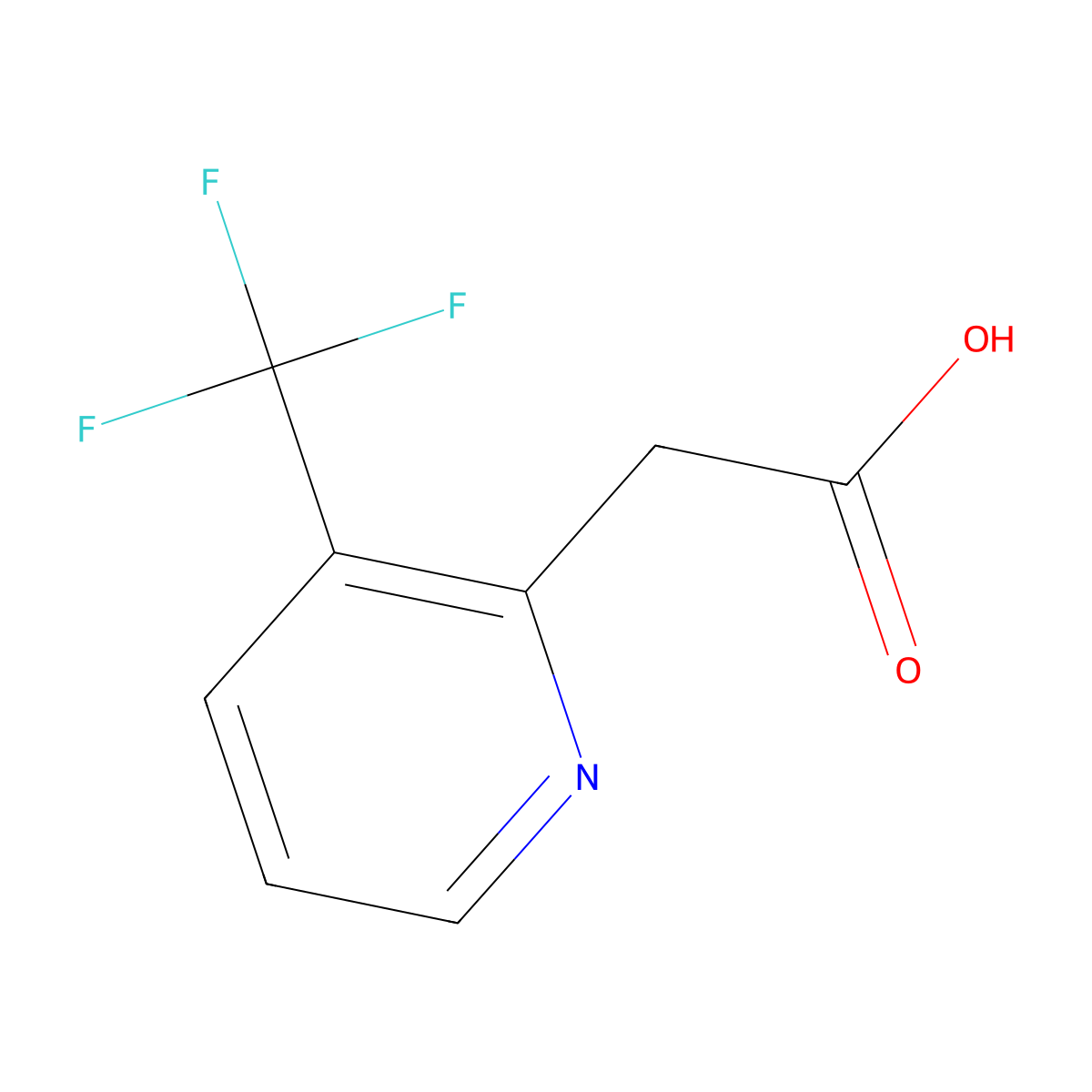 2-(3-(Trifluoromethyl)pyridin-2-yl)acetic acid molecular structure, CAS 1000521-27-6