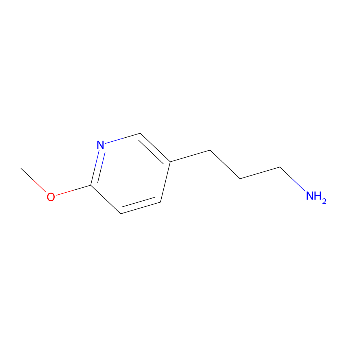 6-Methoxy-3-pyridinepropanamine molecular structure, CAS 1000521-37-8