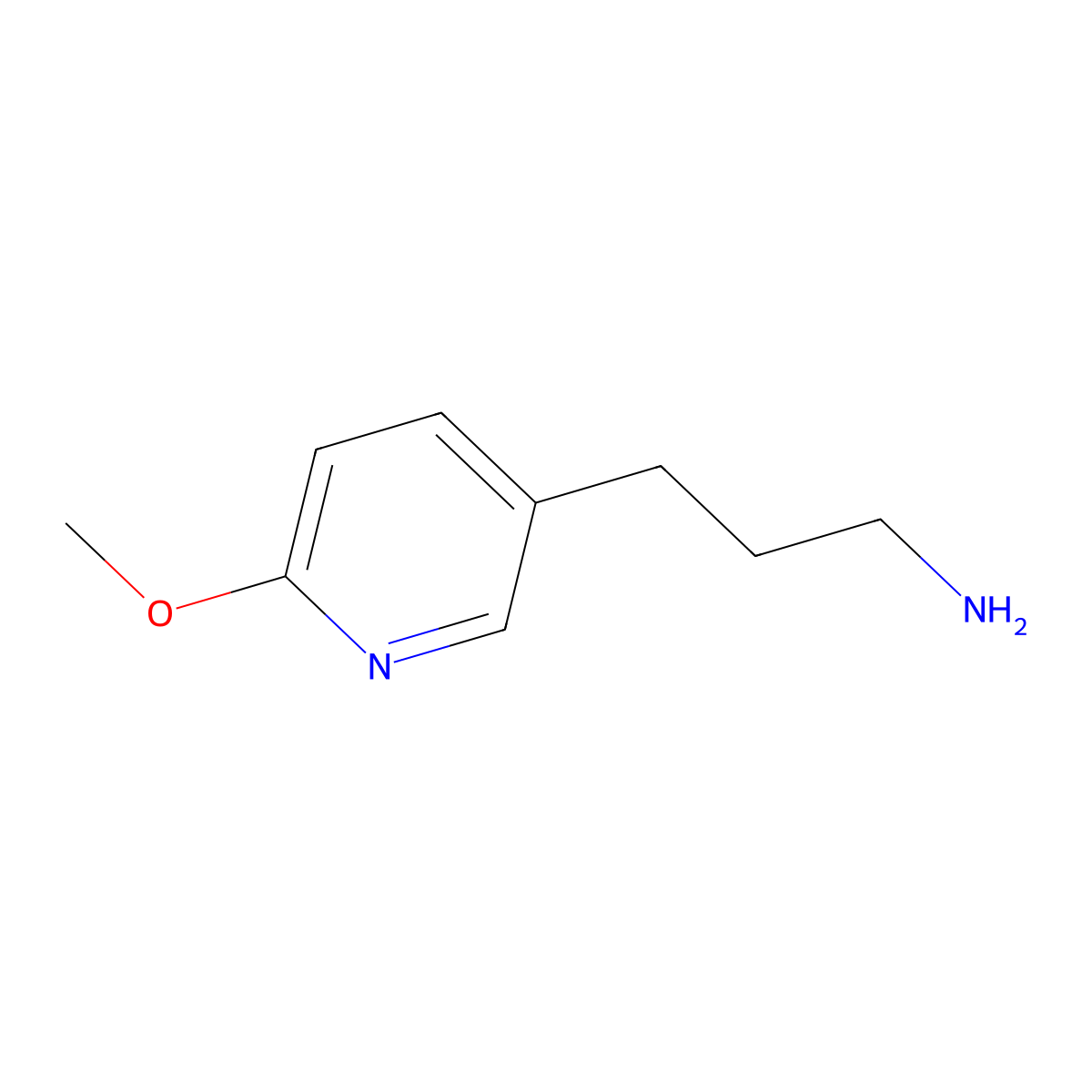 6-Methoxy-3-pyridinepropanamine molecular structure, CAS 1000521-37-8