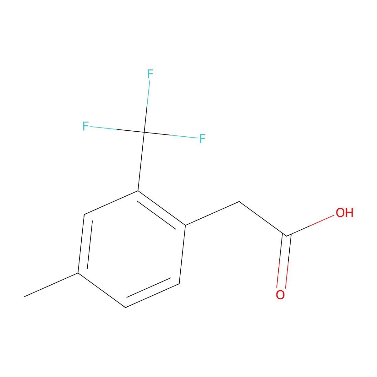 4-Methyl-2-(trifluoromethyl)phenylacetic acid molecular structure, CAS 1000522-62-2