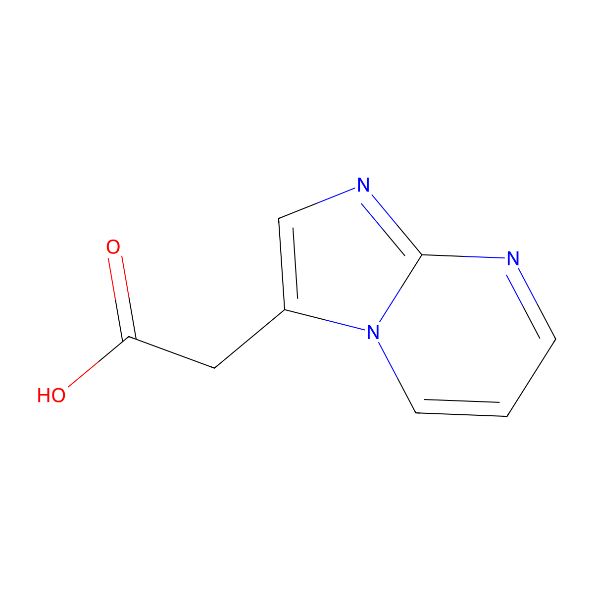 2-{Imidazo[1,2-a]pyrimidin-3-yl}acetic acid molecular structure, CAS 1000523-41-0