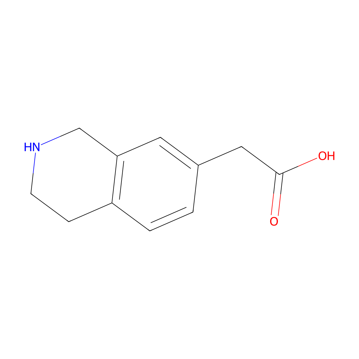 2-(1,2,3,4-Tetrahydroisoquinolin-7-yl)acetic acid molecular structure, CAS 1000523-53-4