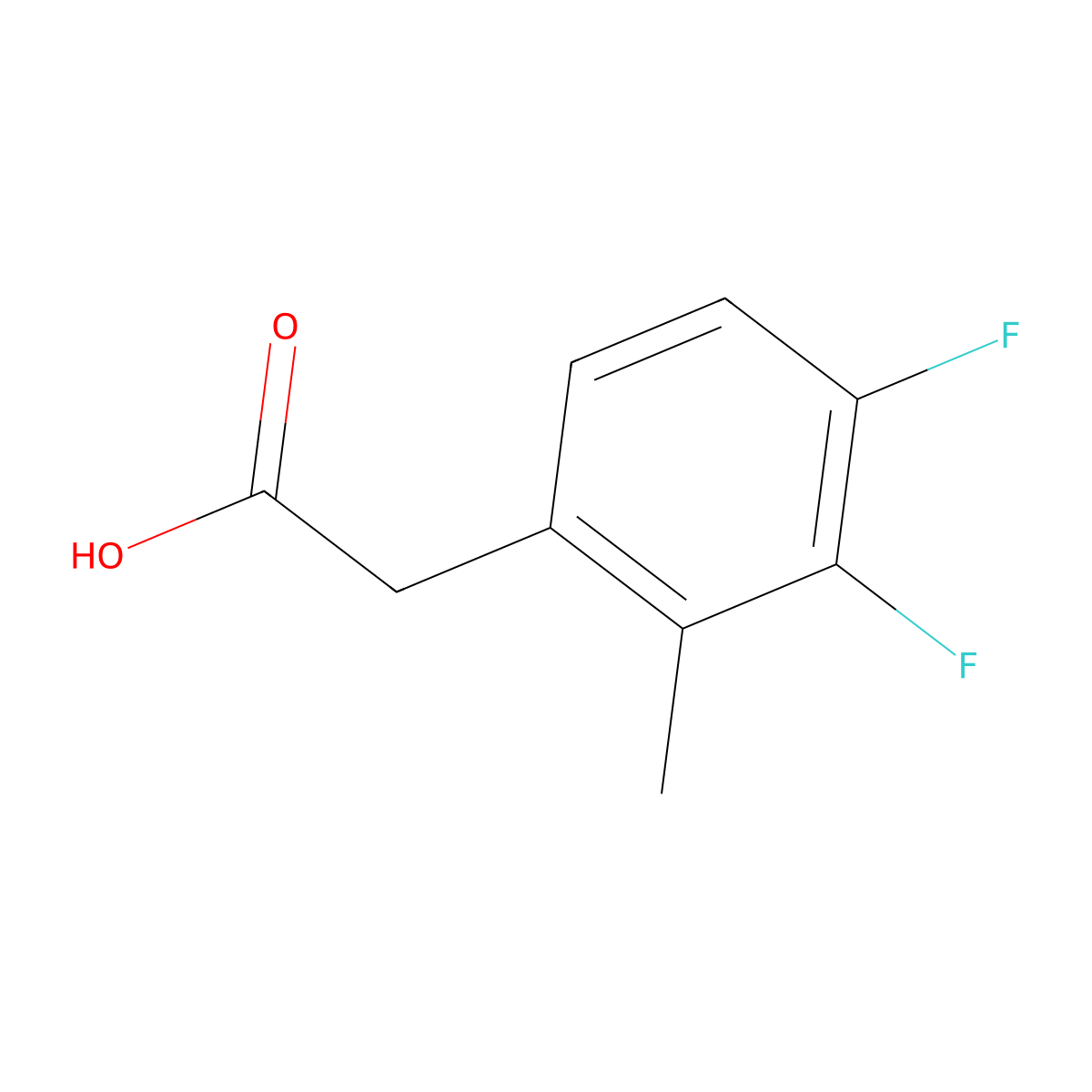 2-(3,4-Difluoro-2-methylphenyl)acetic acid molecular structure, CAS 1000523-59-0