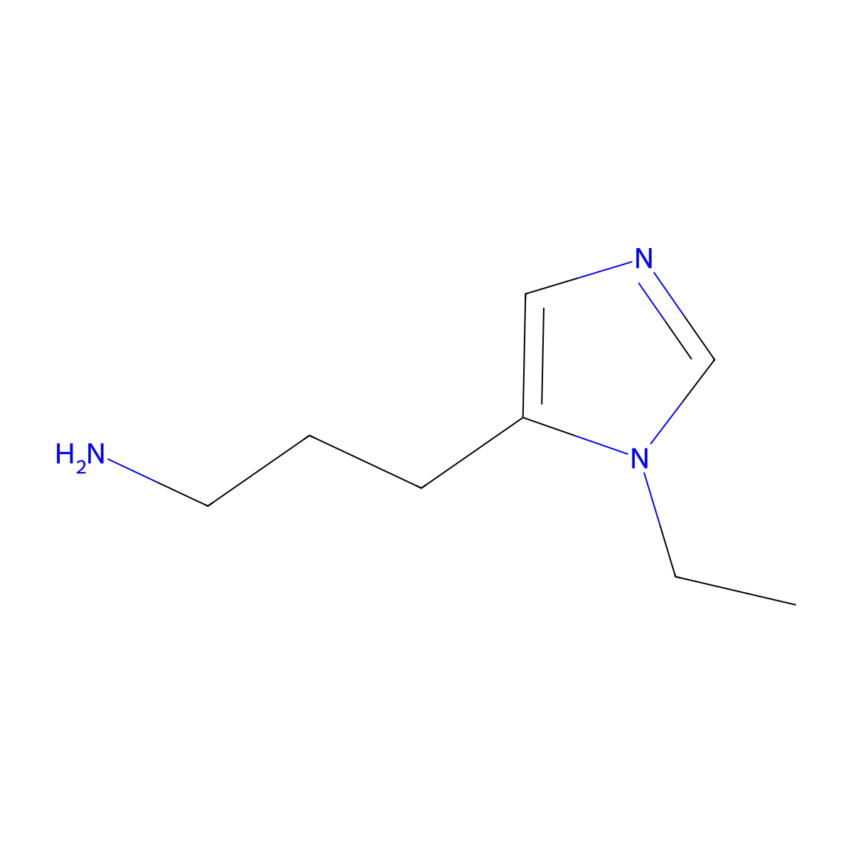 3-(1-ethyl-1H-imidazol-5-yl)propan-1-amine molecular structure, CAS 1000523-76-1