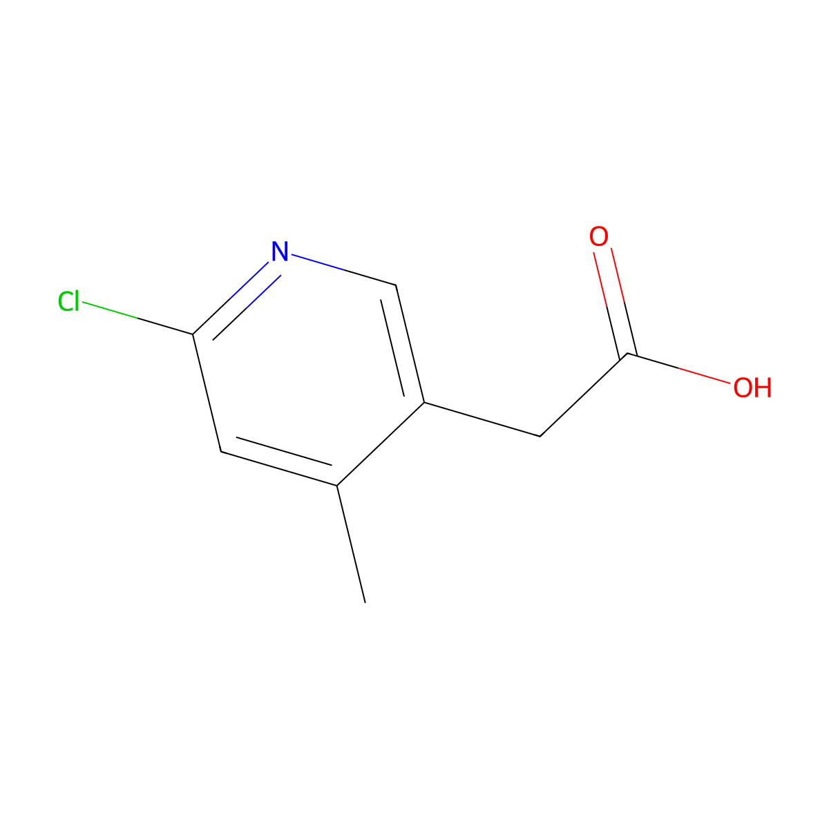 2-(6-Chloro-4-methylpyridin-3-yl)acetic acid molecular structure, CAS 1000523-77-2