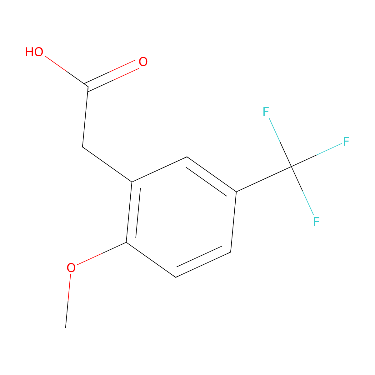 2-Methoxy-5-(trifluoromethyl)phenylacetic acid molecular structure, CAS 1000523-82-9