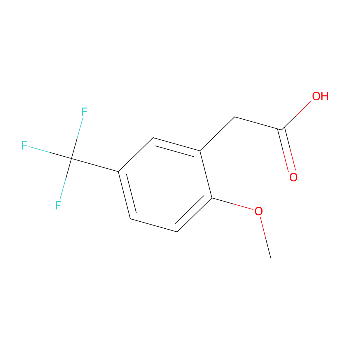 2-Methoxy-5-(trifluoromethyl)phenylacetic acid molecular structure, CAS 1000523-82-9