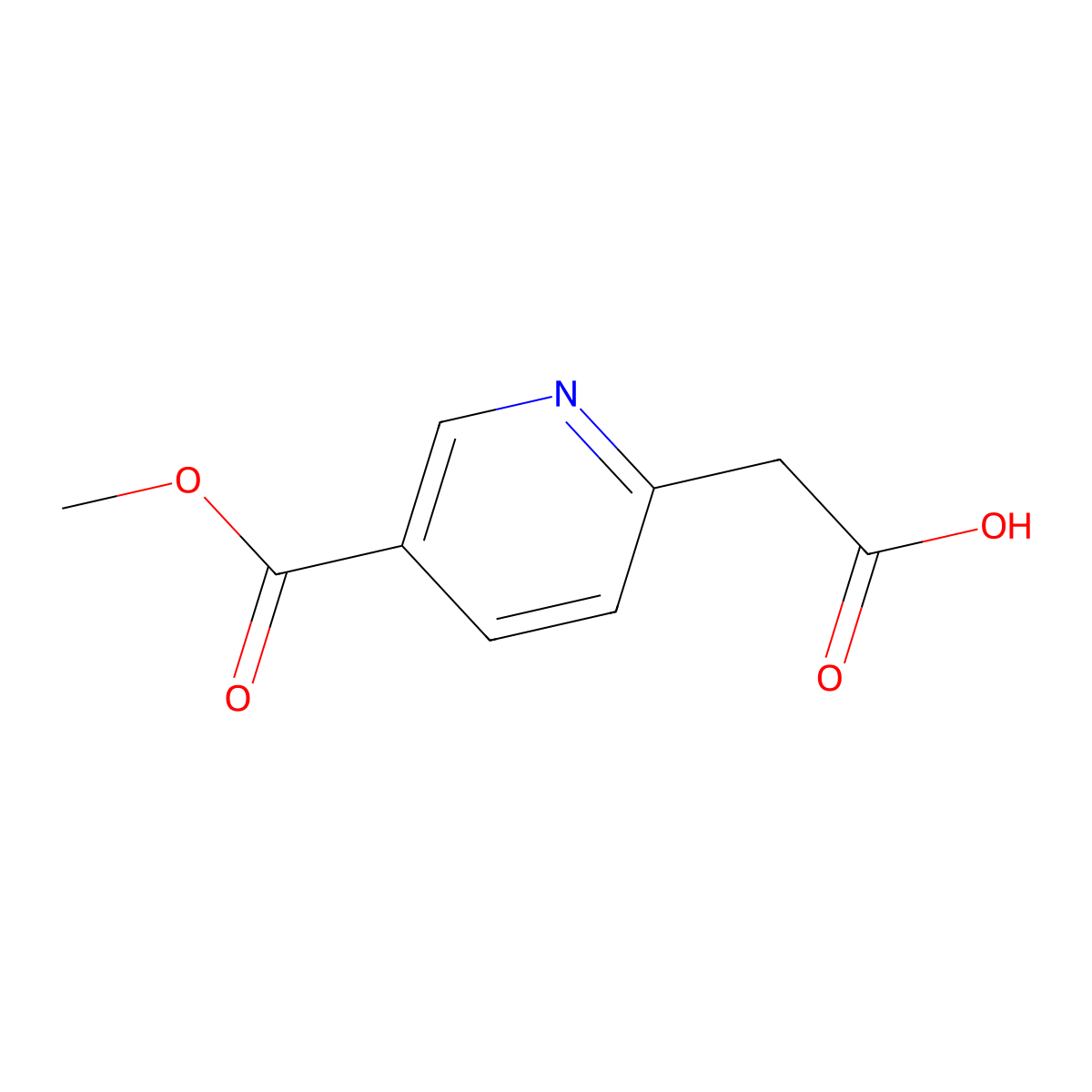 2-(5-(Methoxycarbonyl)pyridin-2-yl)acetic acid molecular structure, CAS 1000524-56-0
