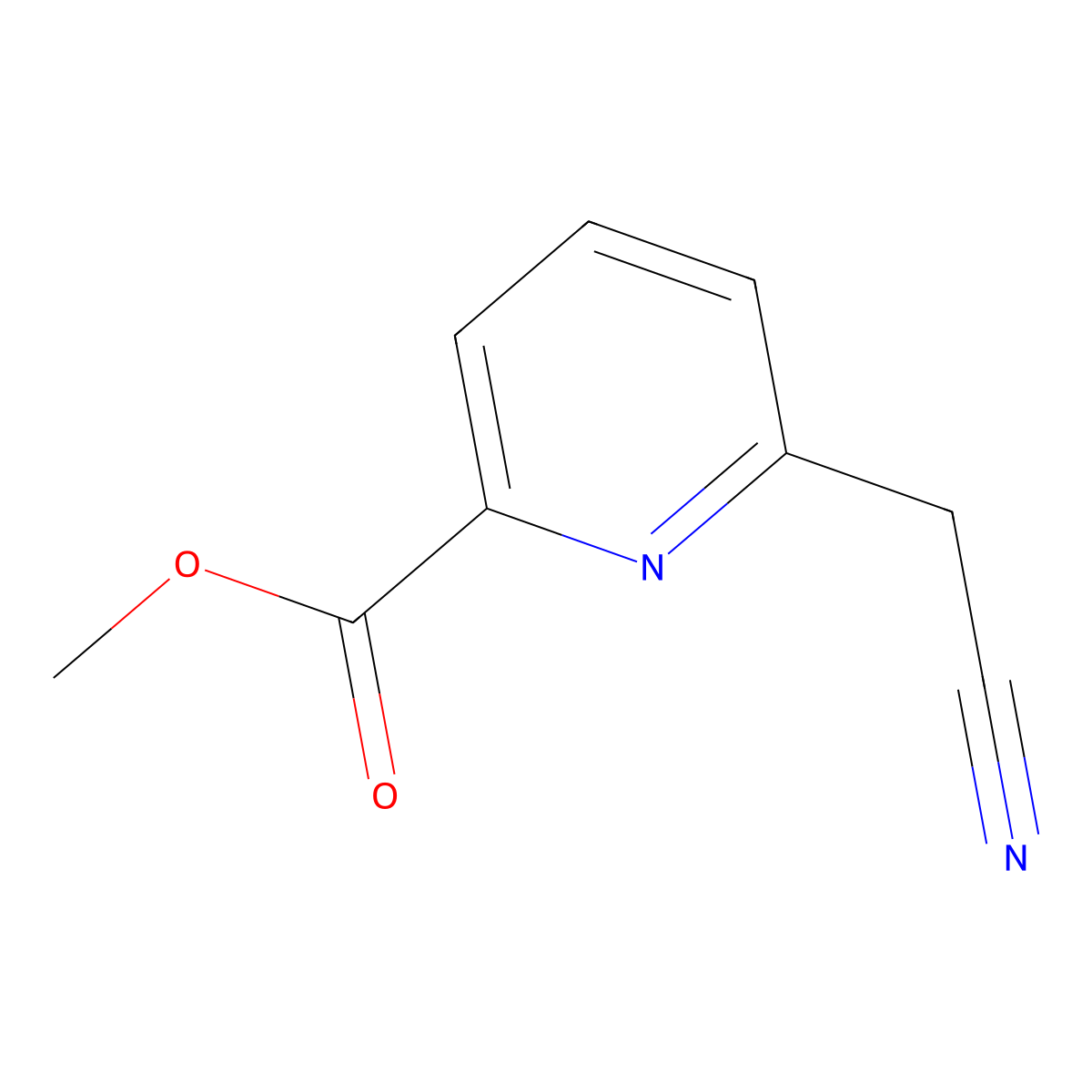 Methyl 6-(cyanomethyl)pyridine-2-carboxylate molecular structure, CAS 1000525-37-0