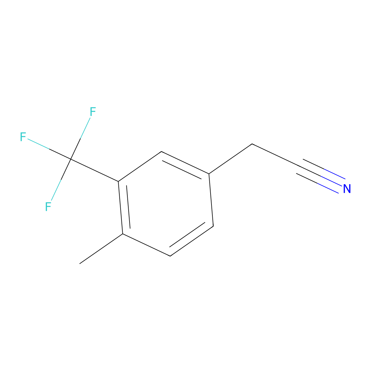 4-Methyl-3-(trifluoromethyl)phenylacetonitrile molecular structure, CAS 1000526-63-5