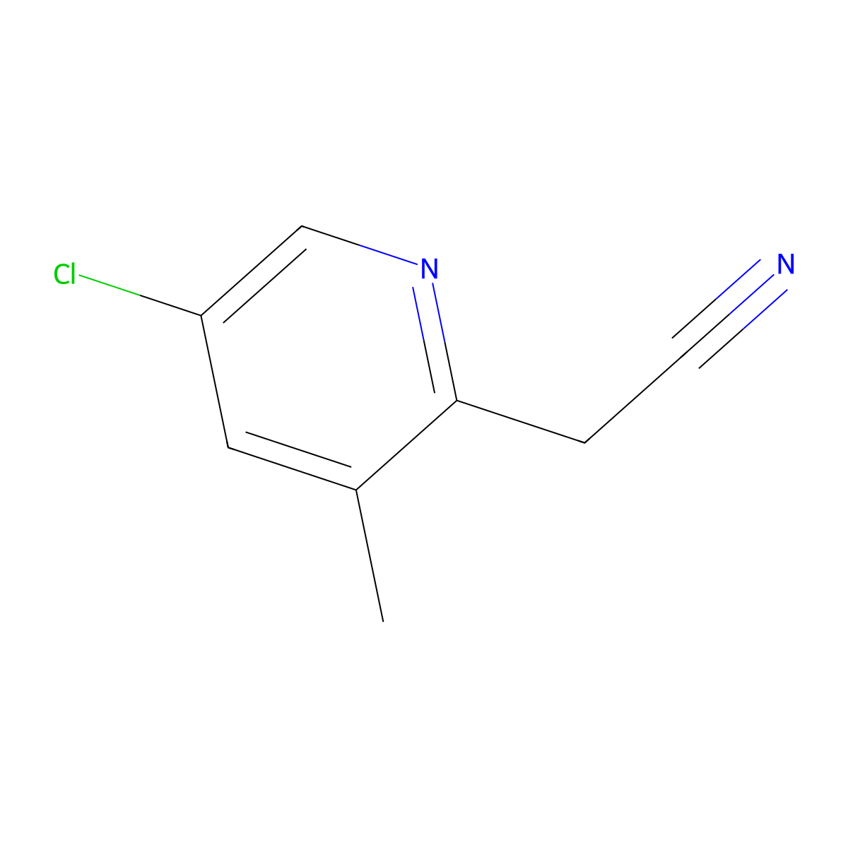 (5-Chloro-3-methylpyridin-2-YL)acetonitrile molecular structure, CAS 1000527-21-8