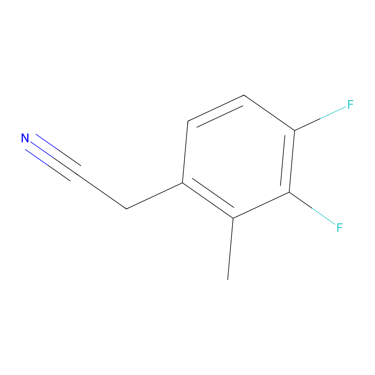2-(3,4-Difluoro-2-methylphenyl)acetonitrile molecular structure, CAS 1000528-23-3