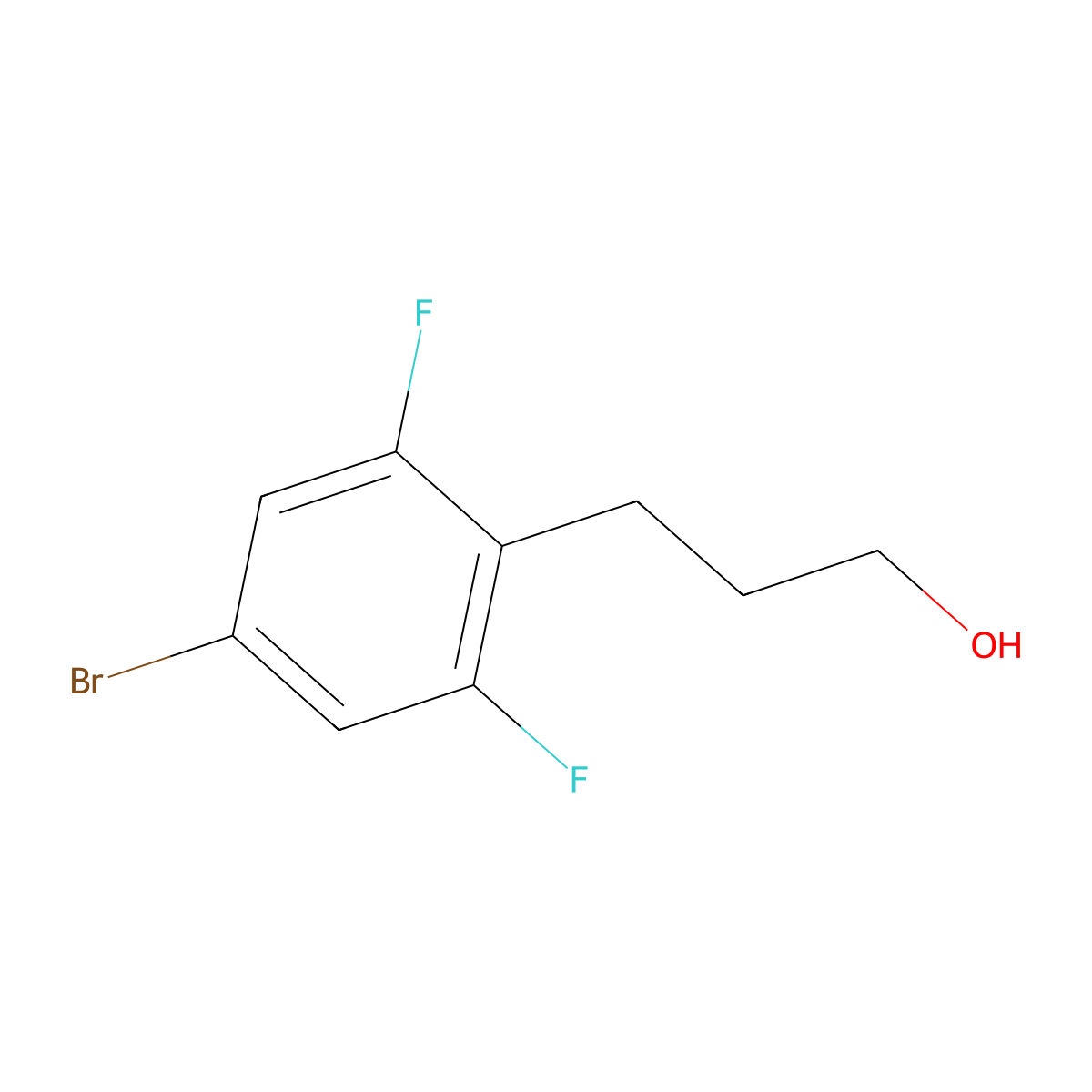 3-(4-Bromo-2,6-difluorophenyl)propan-1-ol molecular structure, CAS 1000528-24-4