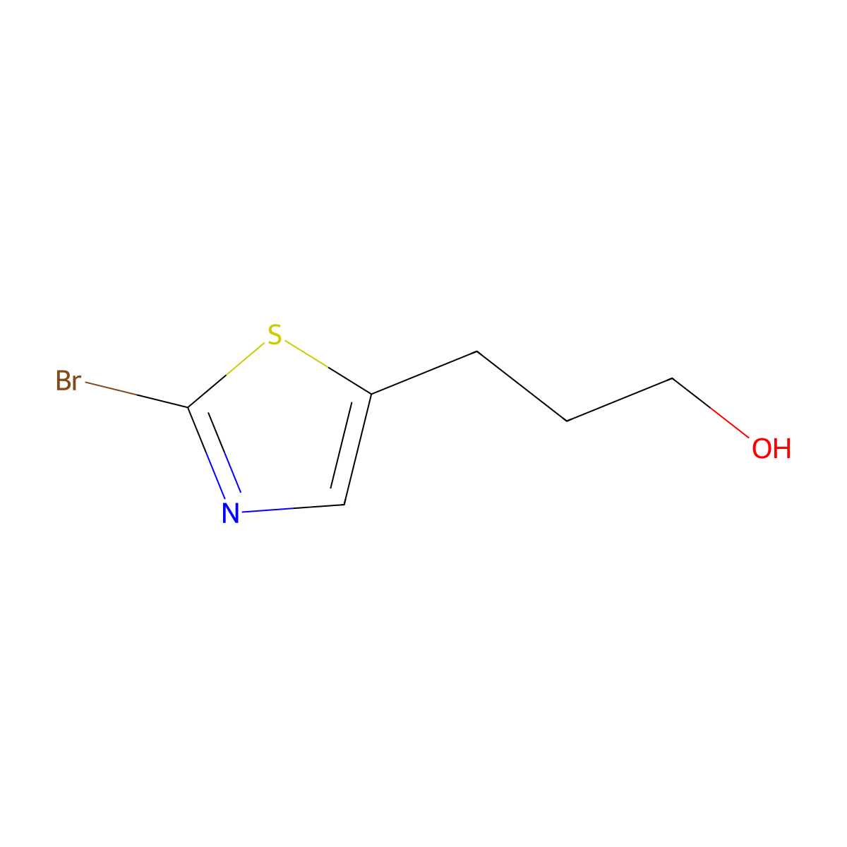 3-(2-Bromothiazol-5-yl)propan-1-ol molecular structure, CAS 1000529-41-8