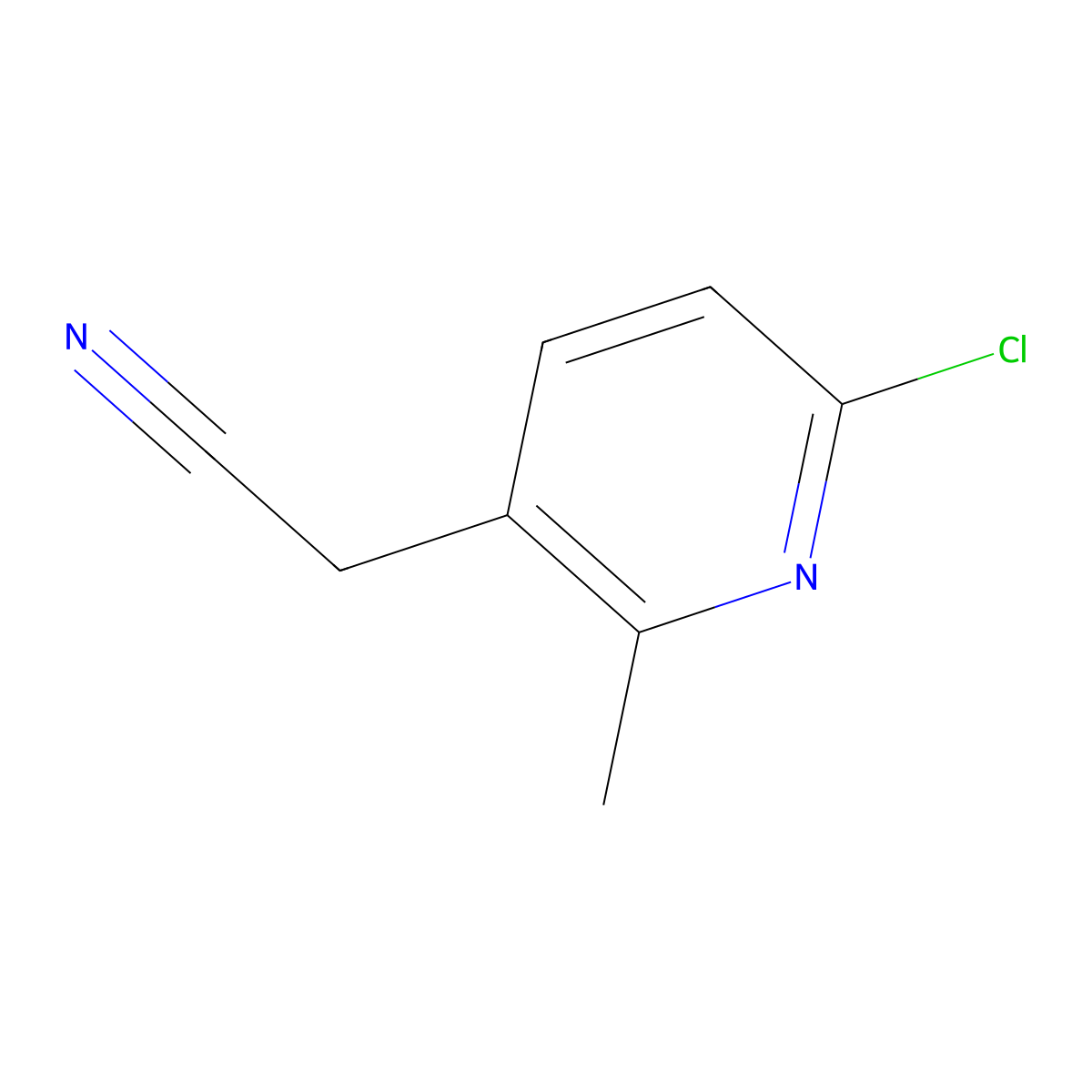 2-(6-Chloro-2-methylpyridin-3-yl)acetonitrile molecular structure, CAS 1000529-85-0