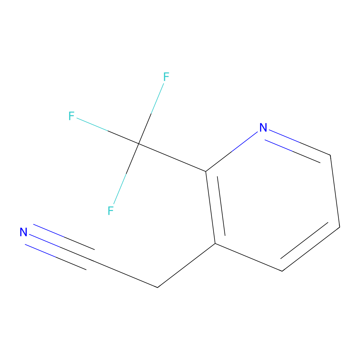 2-[2-(Trifluoromethyl)pyridin-3-yl]acetonitrile molecular structure, CAS 1000529-97-4