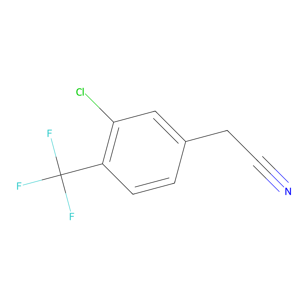 3-Chloro-4-(trifluoromethyl)phenylacetonitrile molecular structure, CAS 1000530-58-4