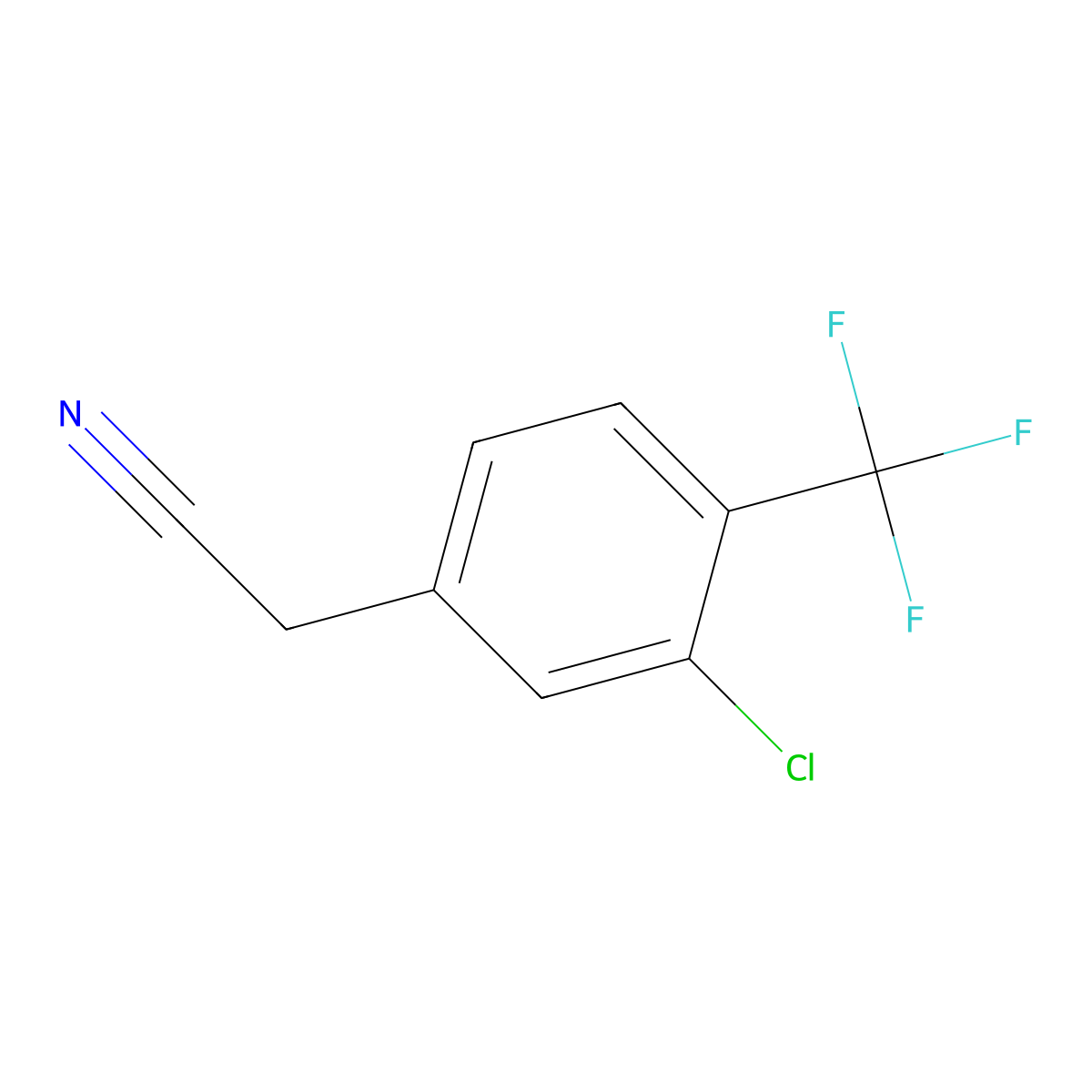 3-Chloro-4-(trifluoromethyl)phenylacetonitrile molecular structure, CAS 1000530-58-4