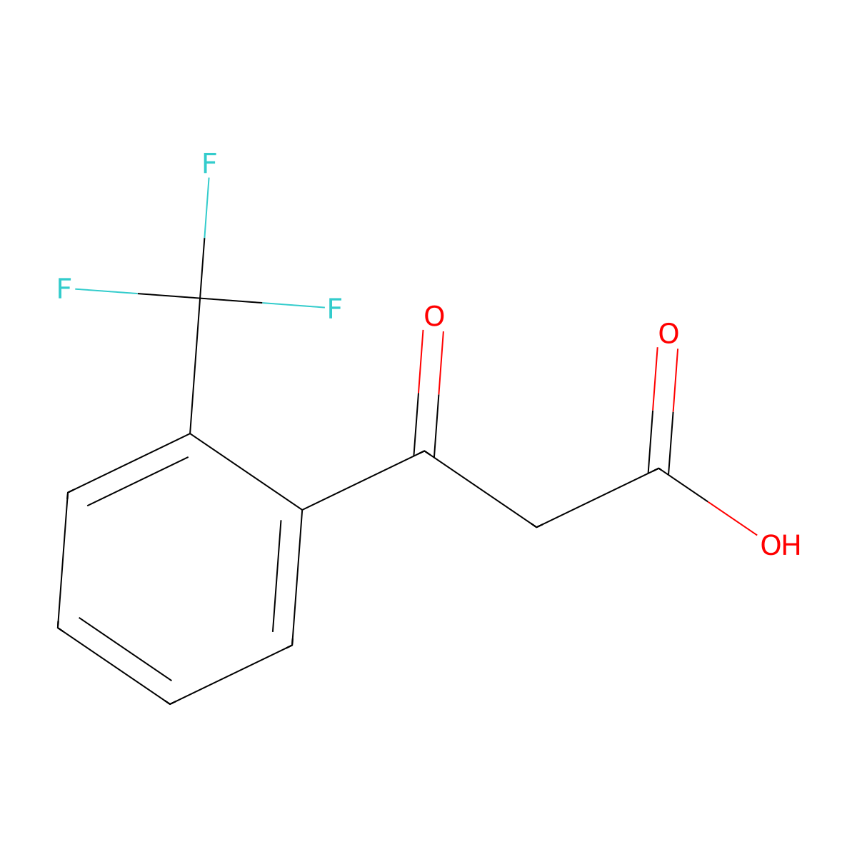 3-Oxo-3-[2-(trifluoromethyl)phenyl]propanoic acid molecular structure, CAS 1000530-85-7