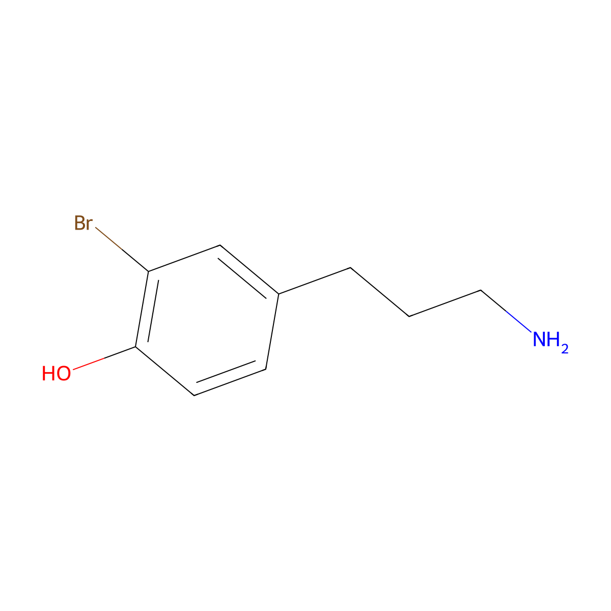 4-(3-Aminopropyl)-2-bromophenol molecular structure, CAS 1000531-51-0