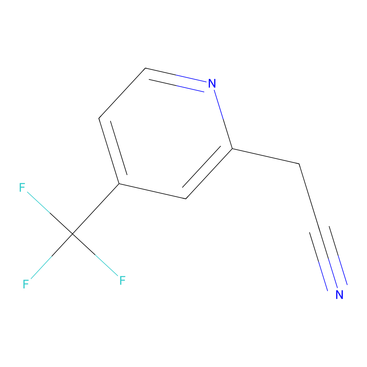 2-(4-(Trifluoromethyl)pyridin-2-yl)acetonitrile molecular structure, CAS 1000536-10-6