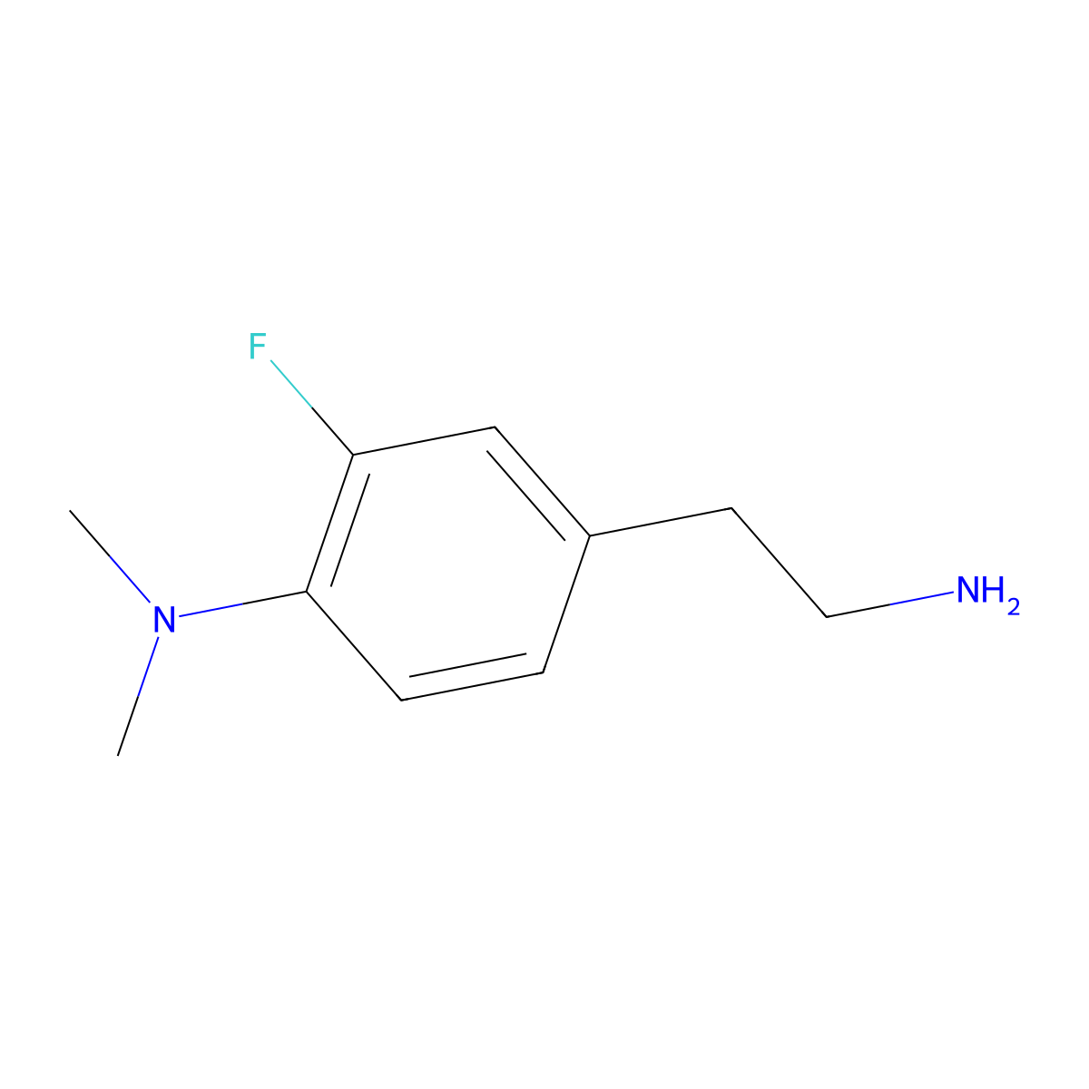 4-(Dimethylamino)-3-fluorobenzeneethanamine molecular structure, CAS 1000538-06-6